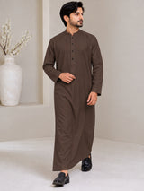 Men's Dark Brown jubba thobe - standing view