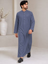 Men's Gray jubba thobe - full-length walking view