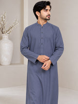 Men's Gray jubba thobe - sleeve and cuff view