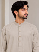 Men's Light Beige jubba thobe - collar and button detail