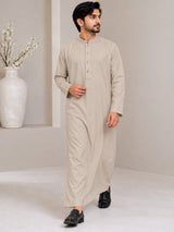 Men's Light Beige jubba thobe - standing view