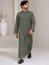 Men's Light Green jubba thobe - full-length walking view