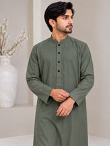Men's Light Green jubba thobe - sleeve and cuff view