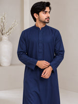 Men's Navy Blue jubba thobe - sleeve and cuff view