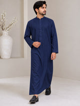 Men's Navy Blue jubba thobe - standing view