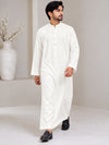 Men's Off White jubba thobe - full-length walking view