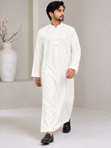Men's Off White jubba thobe - full-length walking view