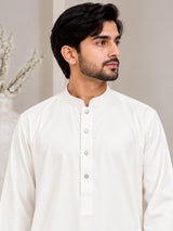 Men's Off White jubba thobe - collar and button detail