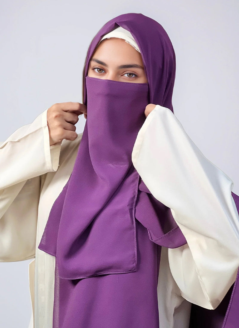 Hijab & Niqab Set - Purple