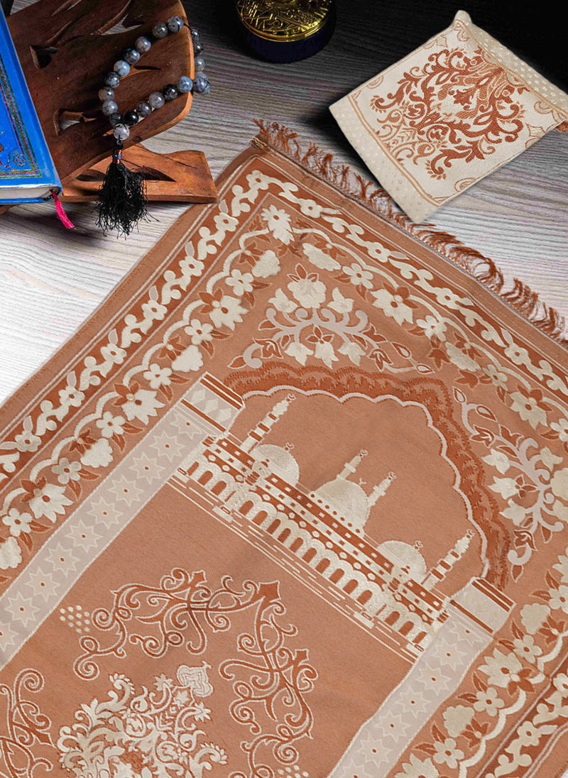 Premium jacardSafri Prayer Mat|| With Bag