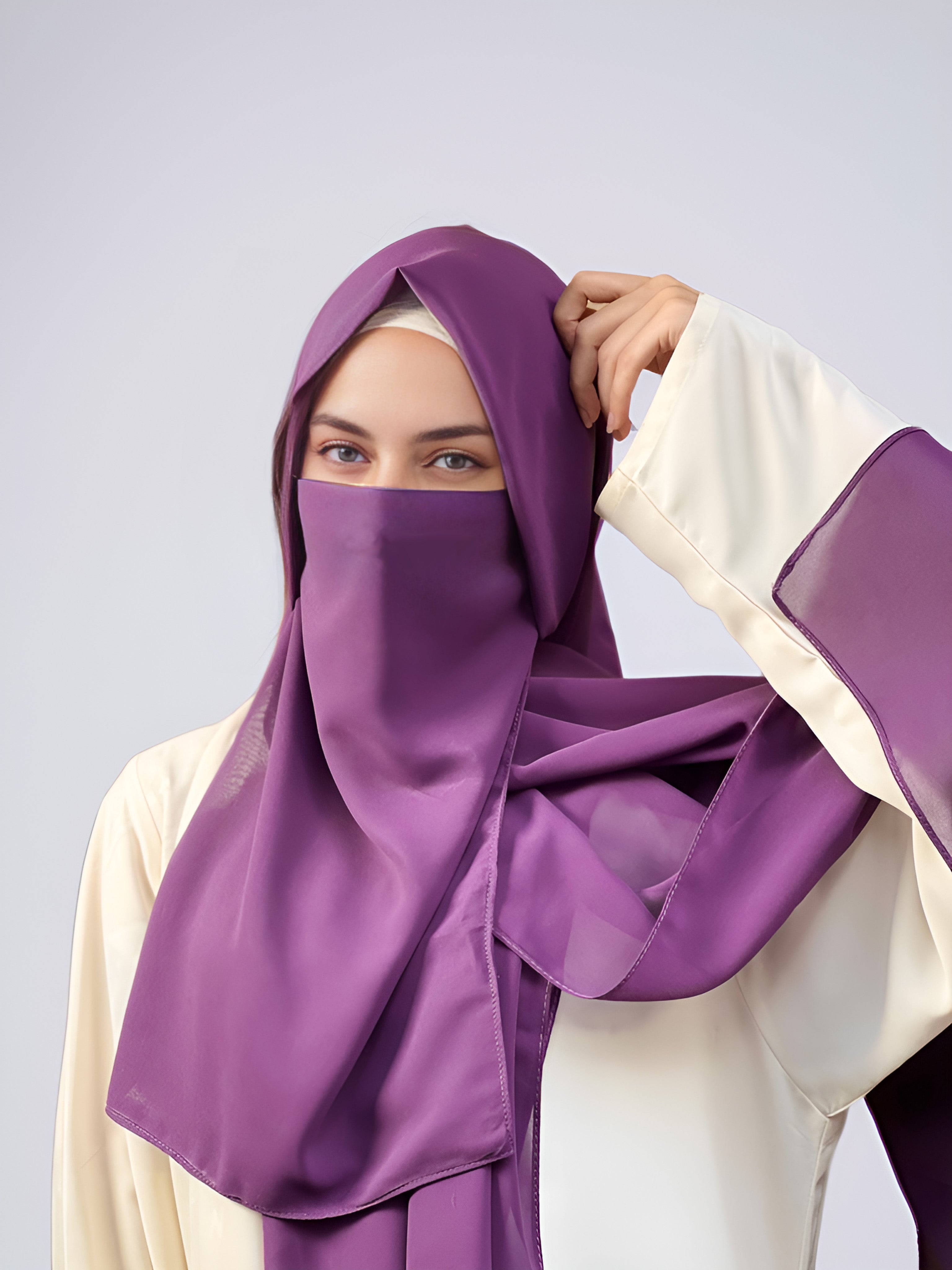 Hijab & Niqab Set - Purple