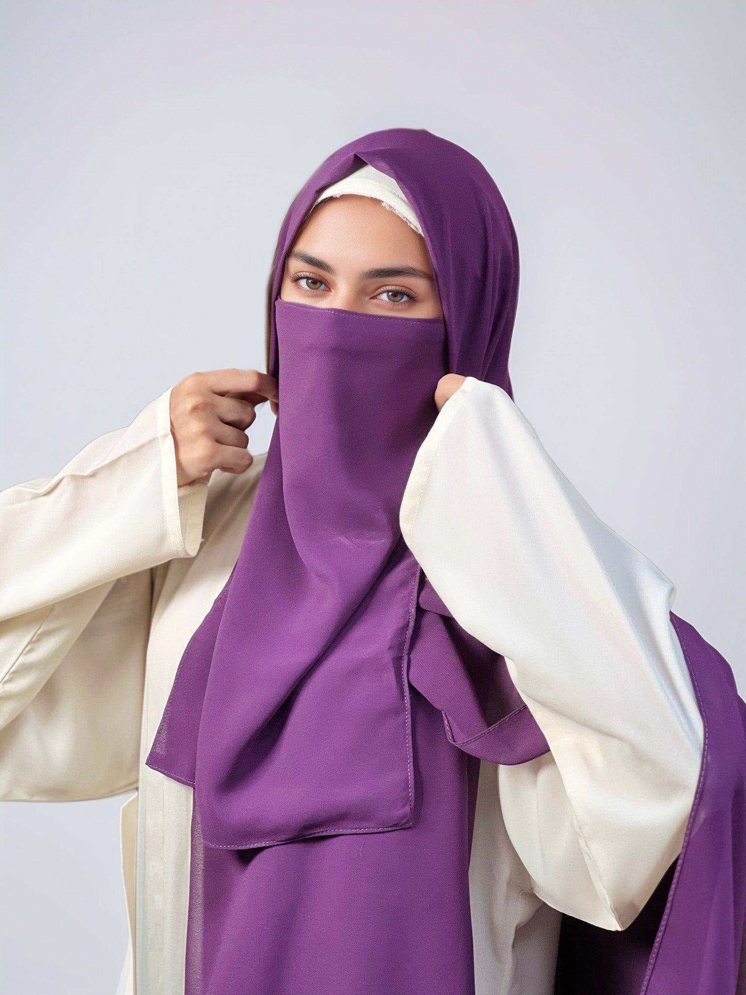 Hijab & Niqab Set - Purple