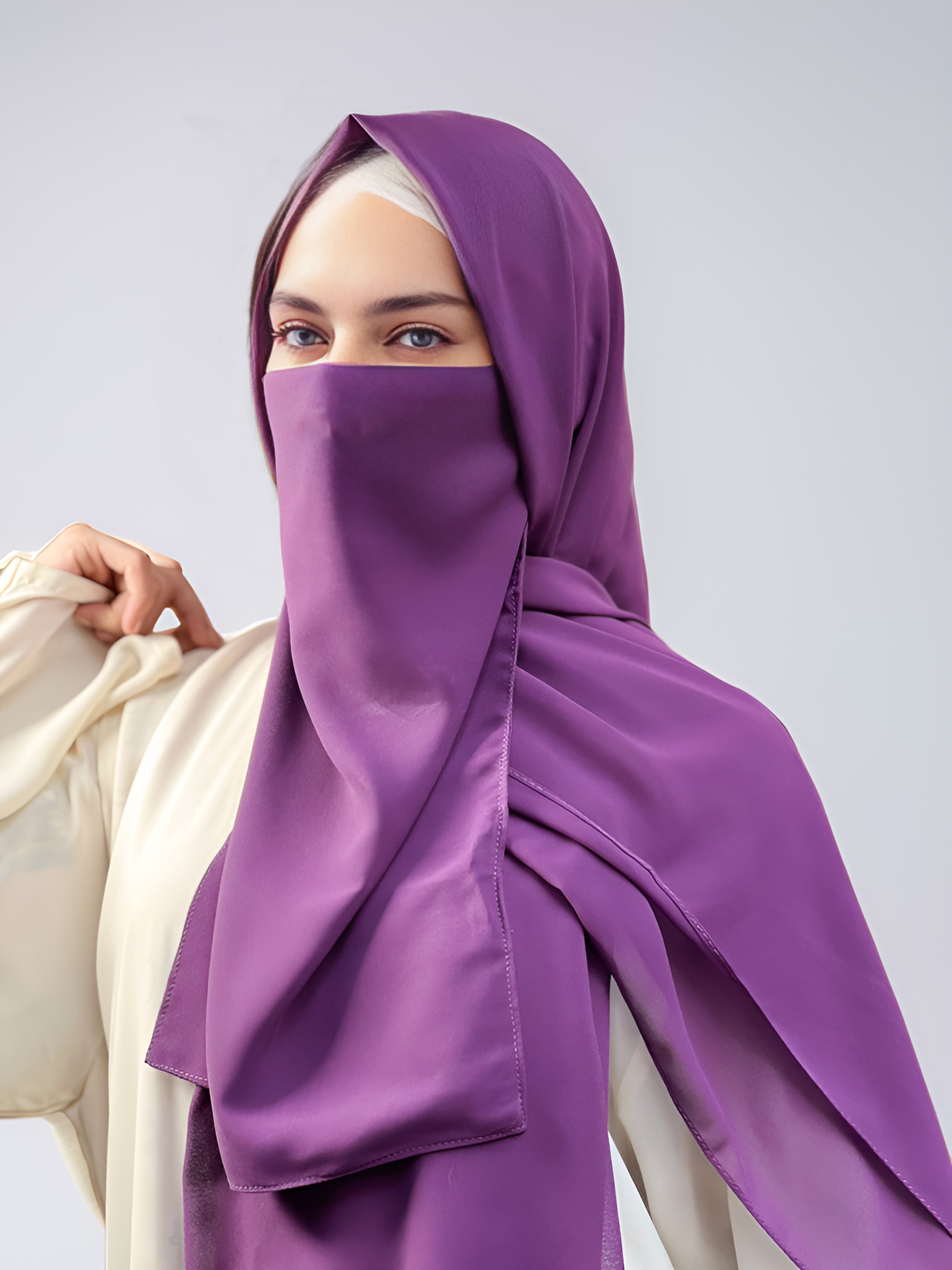 Hijab & Niqab Set - Purple