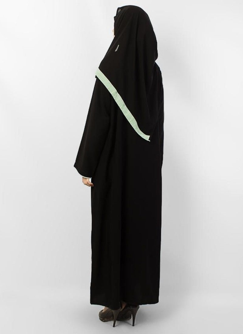 Elegant Black Abaya with Pipin Work 0116-R Huh