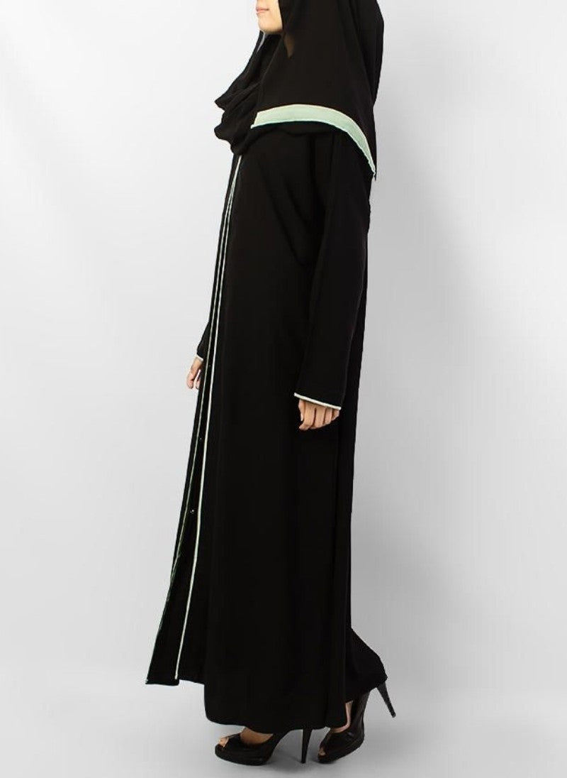 Elegant Black Abaya with Pipin Work 0116-R Huh