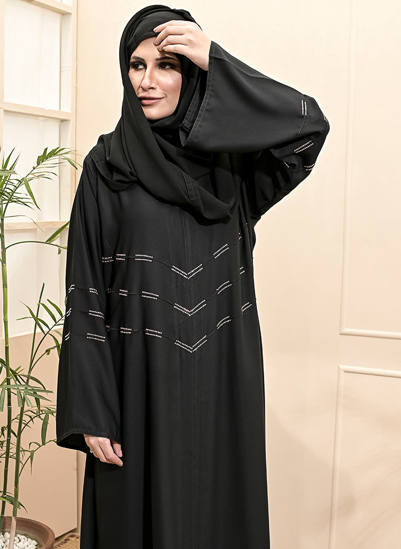 Hijabulhareem Front Open Designer Abaya 0116-RC-202