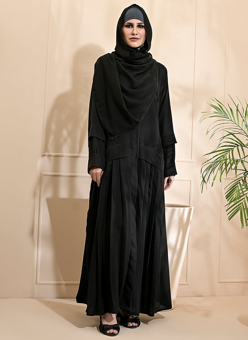 Hijabulhareem Front Open Designer Abaya 0116-RC-209