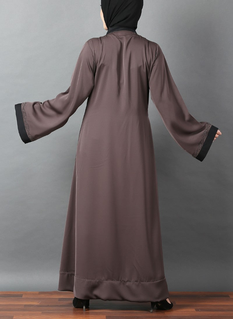 Hijabulhareem Designer Stone Work Nida Fabric Abaya 0116-RC-A331