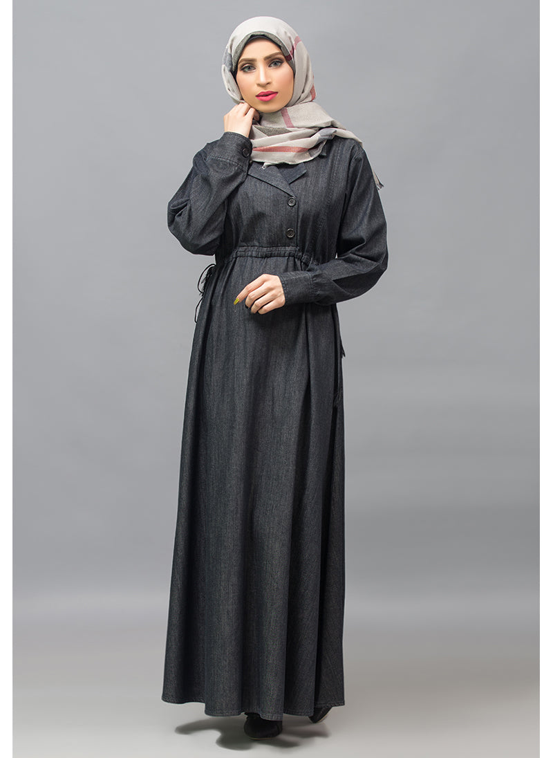 Hijabulhareem Denim Coat Designer Abaya 0119-R-986