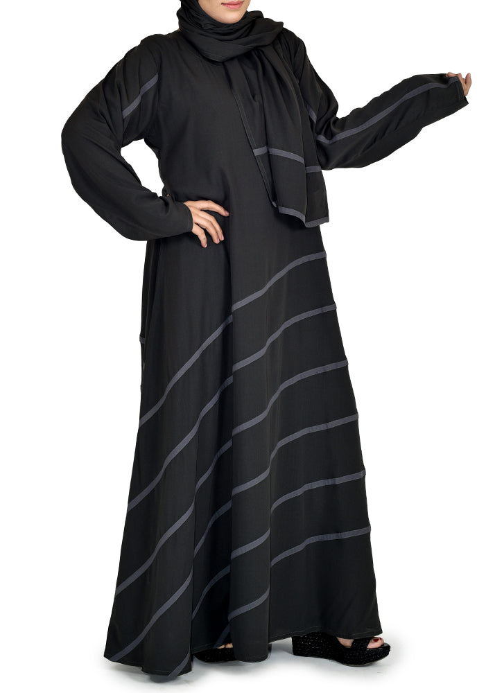 Stripes Style Designer Abaya 0120-R-124