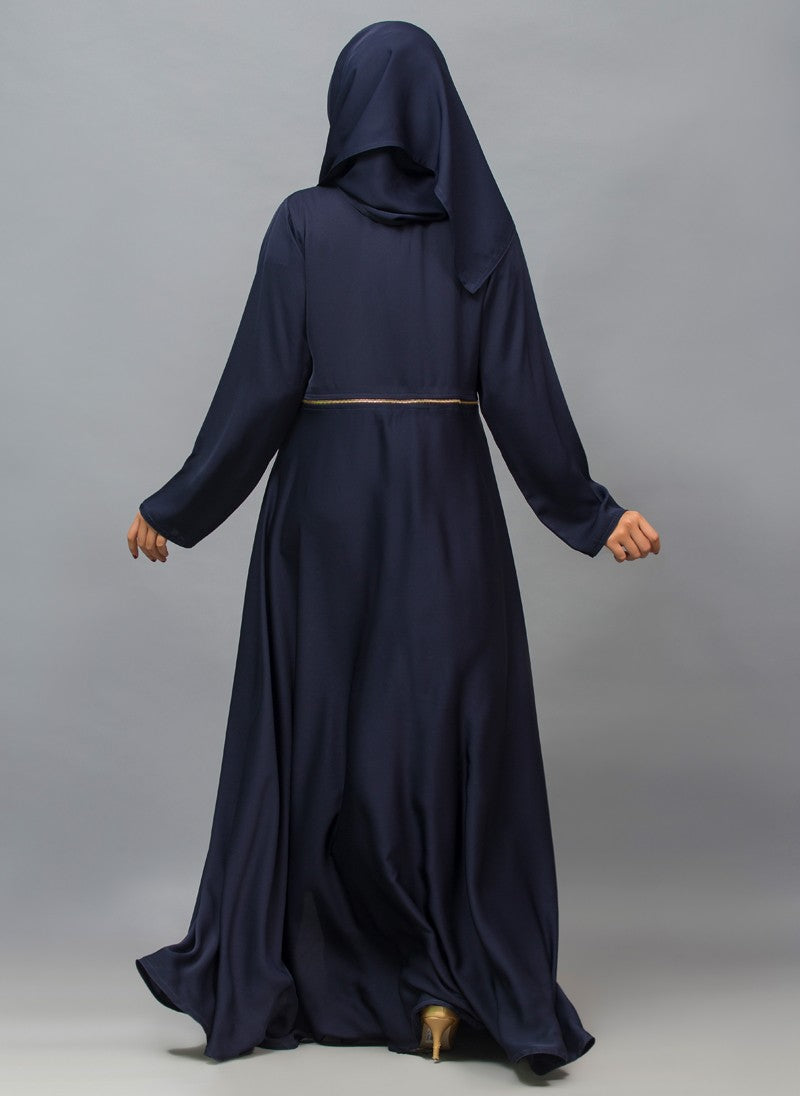 Hijabulhareem Color Nida Big Flare Designer Abaya 0120-R-956