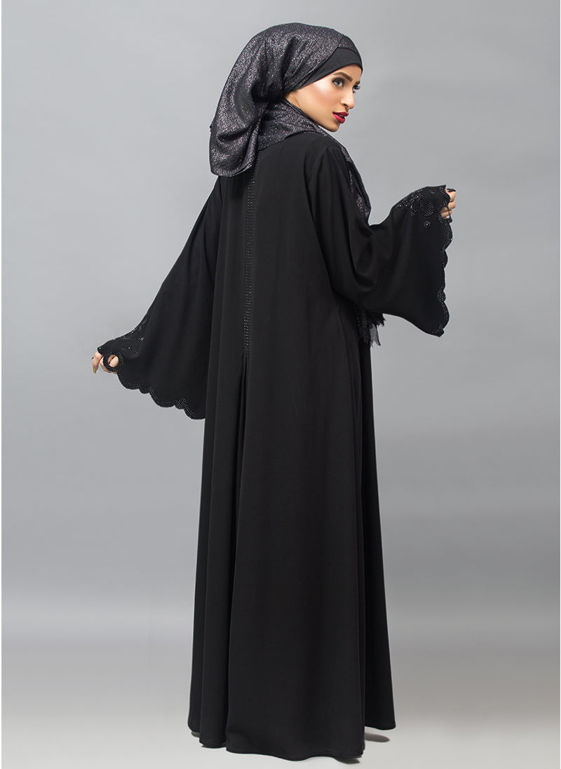 Hijabulhareem wool peach Designer Abaya 0121-C-946
