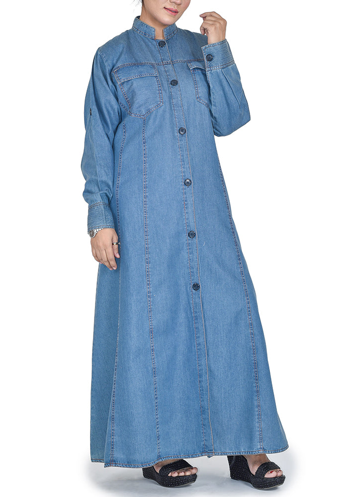 Hijabulhareem Denim Coat Abaya 0118-R-982