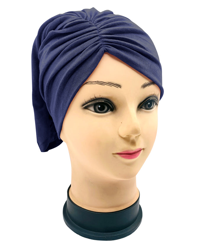 Navy Blue Side Parting Hijab Cap