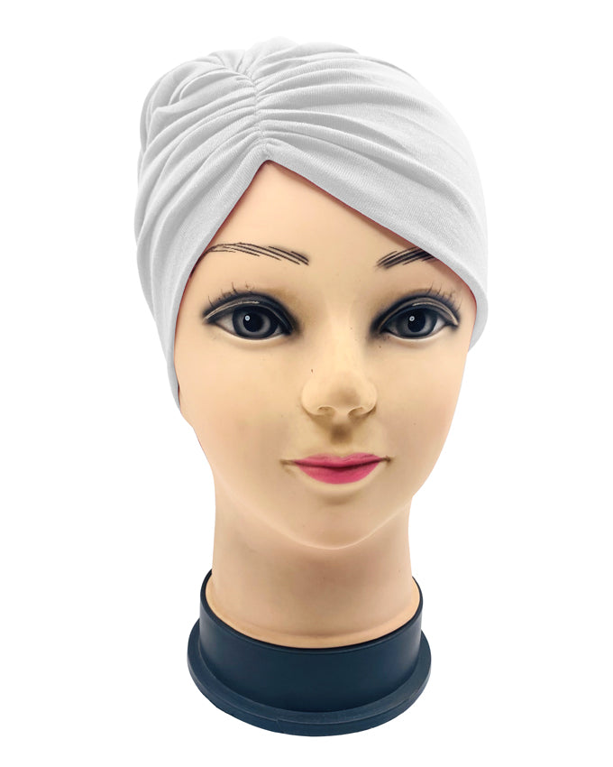 White Side Parting Hijab Cap