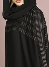 Thread Stitched and Stone Worked Designered Abaya Jilbab-C-966