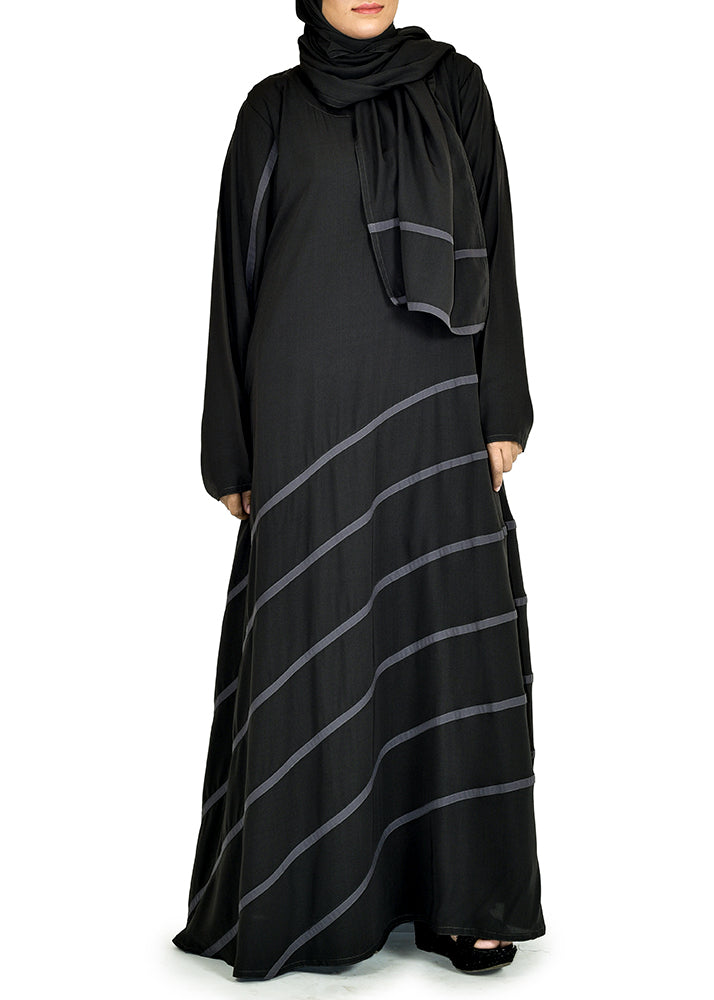 Stripes Style Designer Abaya 0120-R-124