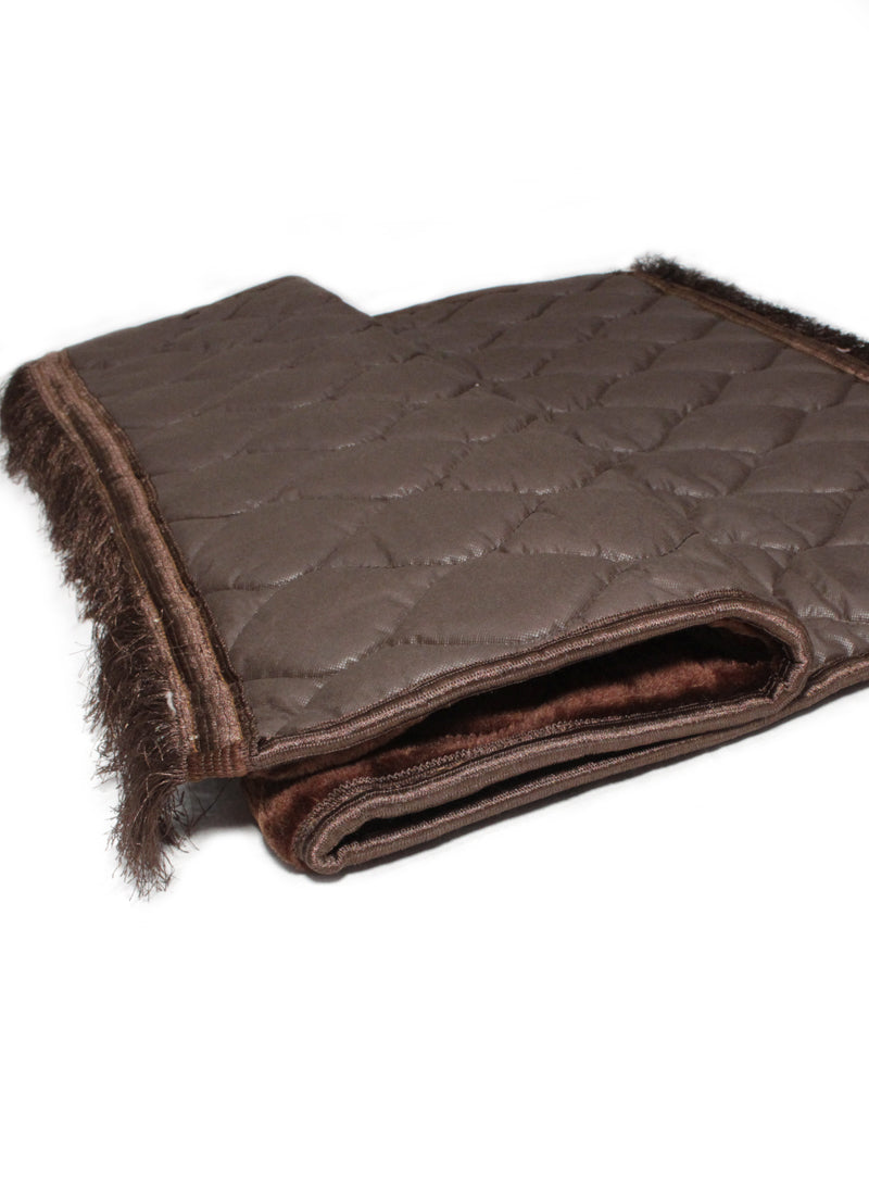 Brown Velvet Foam Quilted Jai Namaz ( Prayer Mat )