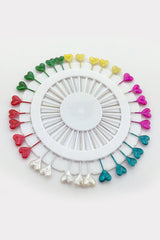 Ring Pins Big 30 Pcs Pkt Multi Color Heart Shaped