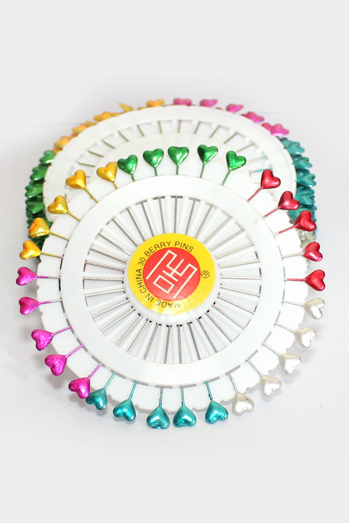 Ring Pins Big 30 Pcs Pkt Multi Color Heart Shaped
